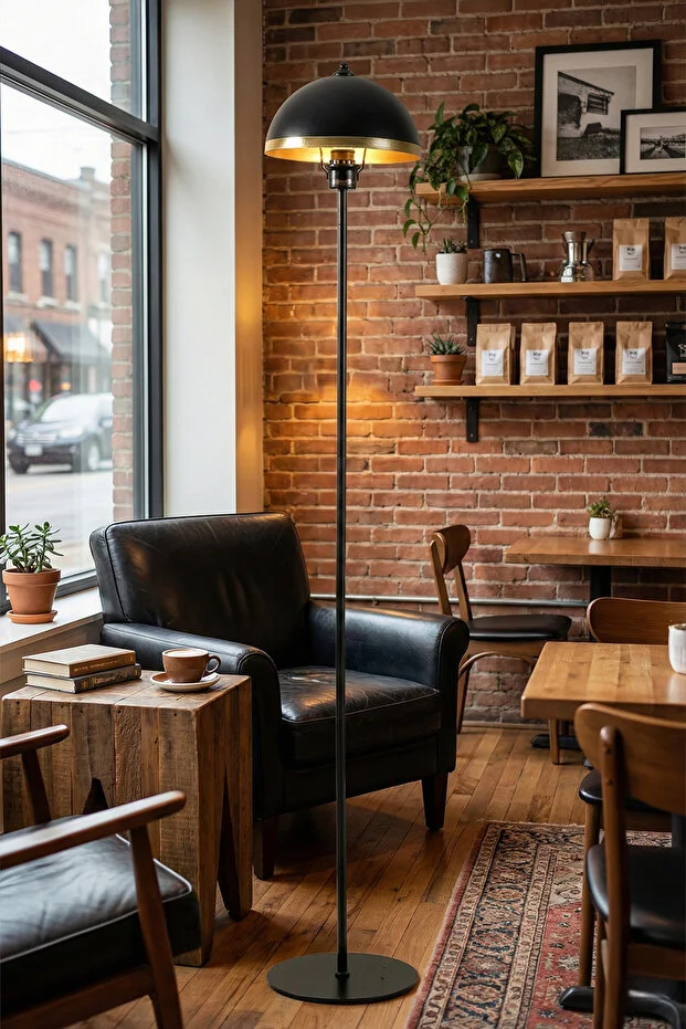 Luna Golden Tek Ayaklı Siyah Metal Modern Lambader Luna Golden Tek Ayaklı Siyah Metal Modern Lambader